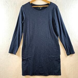 Toad Co‎ Windmere II Shift Dress Sz S Blue Organic Cotton Granola Girl Pockets
